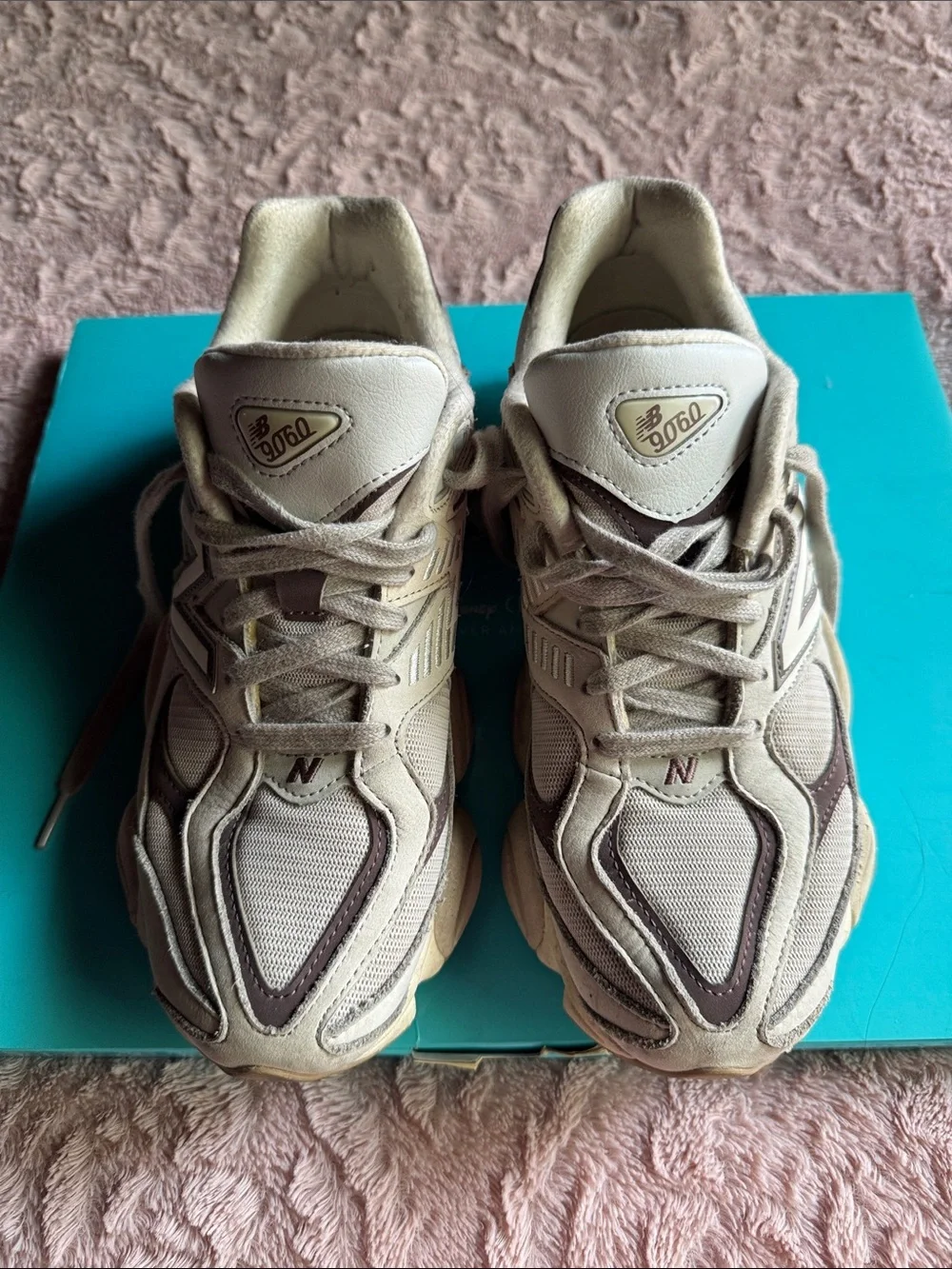 New Balance Beige and Brown Retro Runner Sneakers